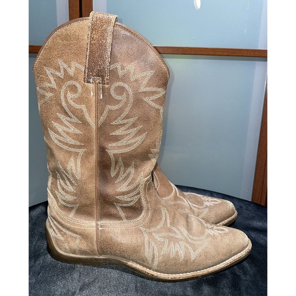 Roper Womens Brown Leather Oil Slip Resistant Rubber Sole Cowboy Boots Size 7.5 - Picture 3 of 11